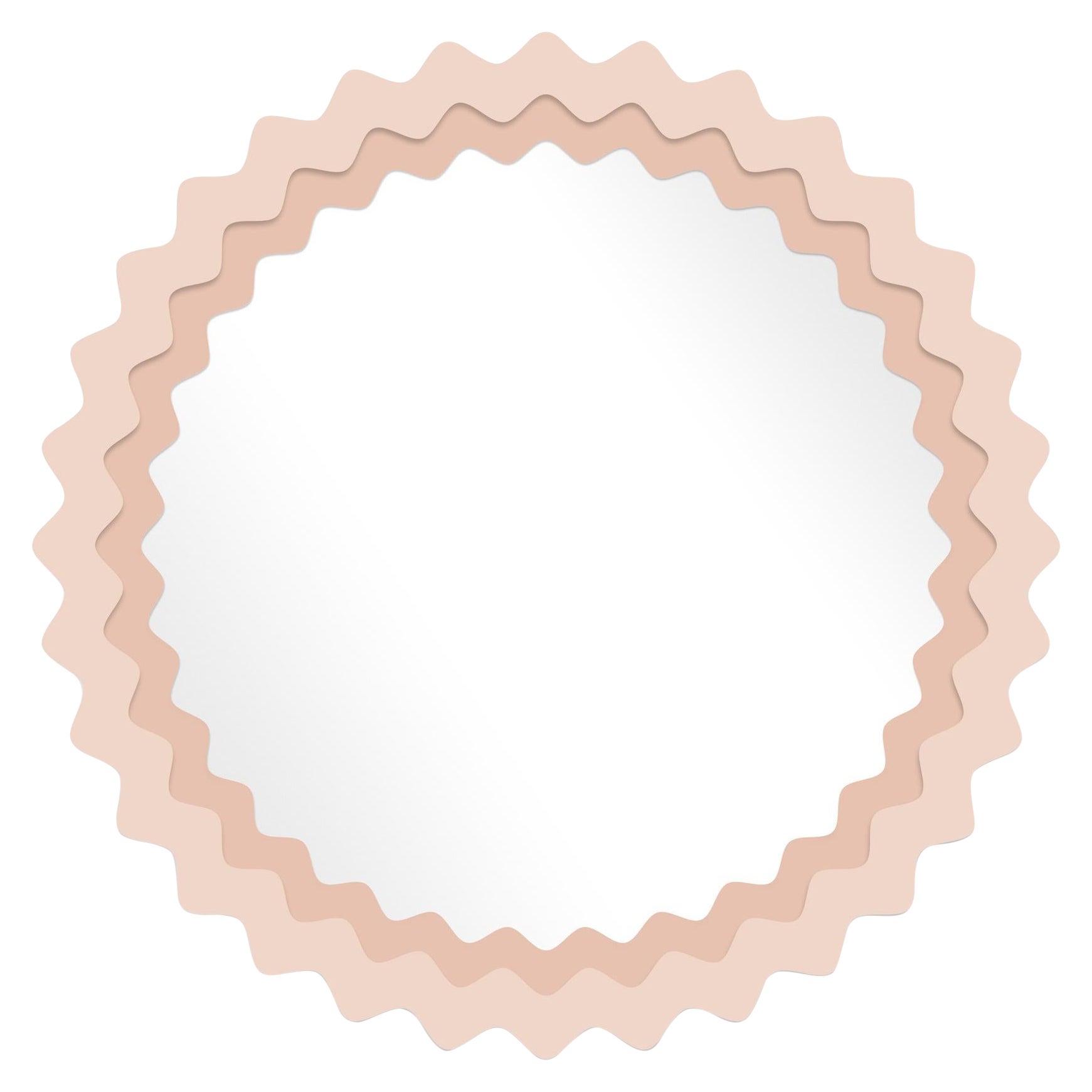 Carnival Chaos Round Mirror in Pink Ground For Sale
