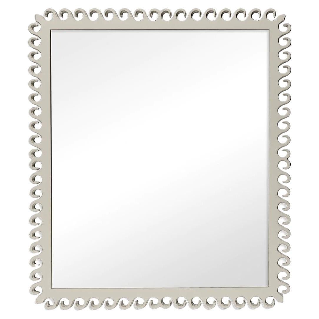 Carnival Gras Rectangle Mirror in Delaware Putty For Sale