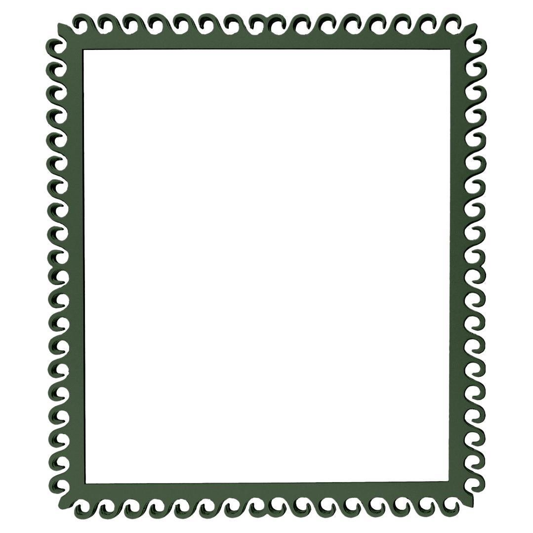 Carnival Gras Rectangle Mirror in Duck Green For Sale