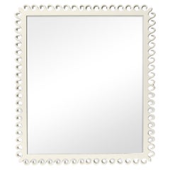 Carnival Gras Rectangle Mirror in Swiss Coffee
