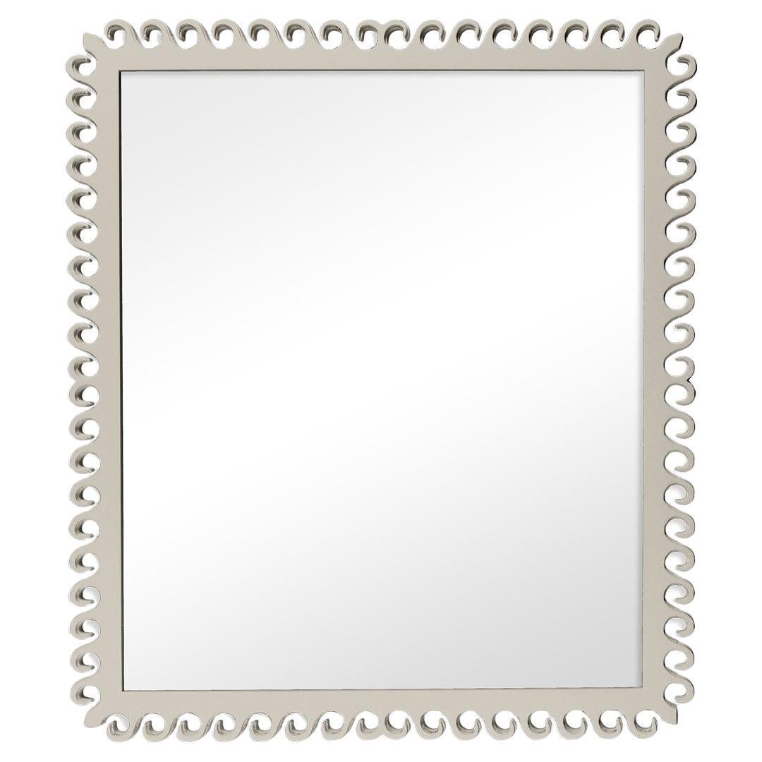 Carnival Gras Rectangle Mirror in Useful Gray For Sale