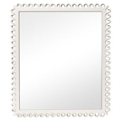 Carnival Gras Rectangle Mirror in White Dove