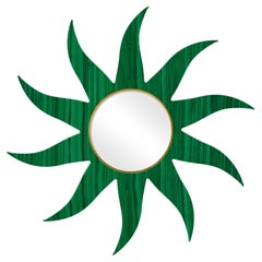 Carnival Jester Circle Mirror in Malachite