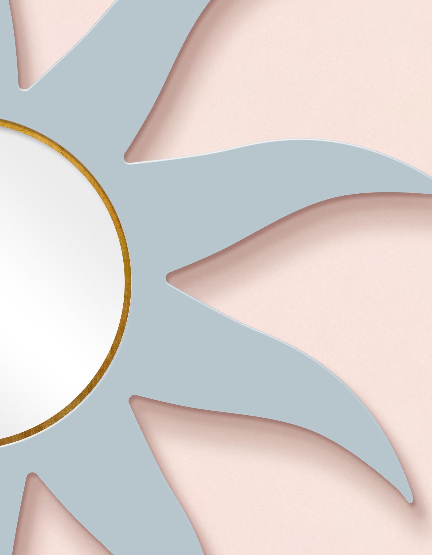 American Carnival Jester Circle Mirror in Parma Gray For Sale