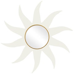 Carnival Jester Circle Mirror in White Dove