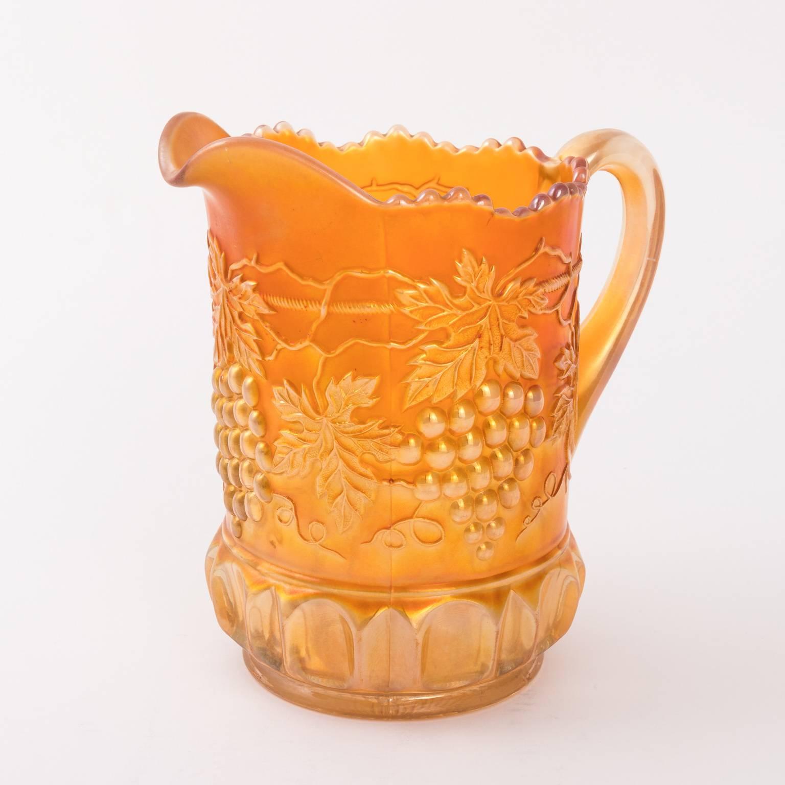 carnival glass pitcher set
