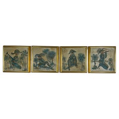 Carnival of Venice Four Vintage Hanging Tiles