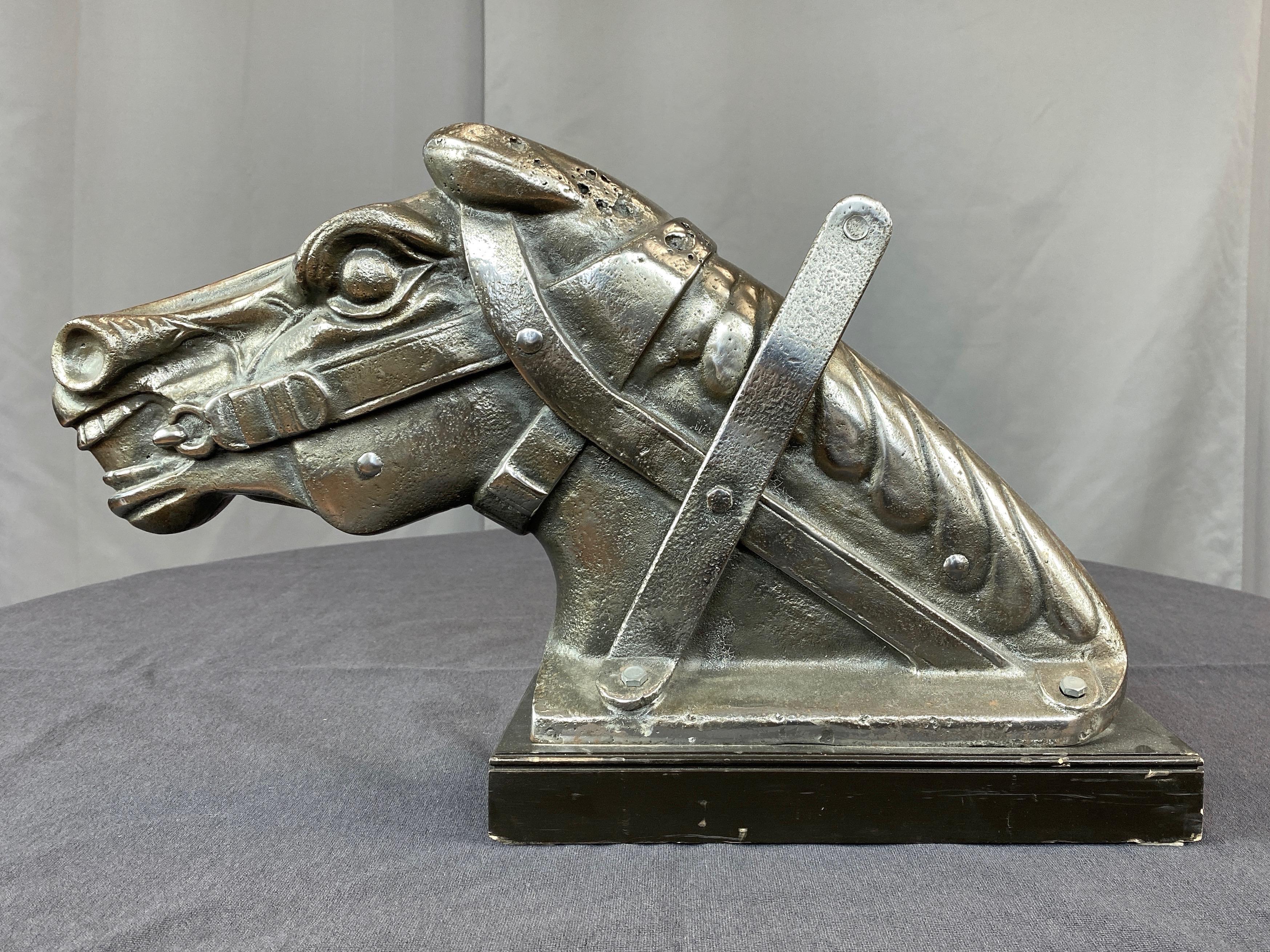Industrial Carnival Ride Cast Iron Horse Head, 1930s