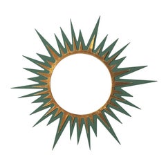 Miroir circulaire de carnaval Zulu vert canard