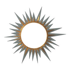 Miroir circulaire de carnaval Zulu en bronze