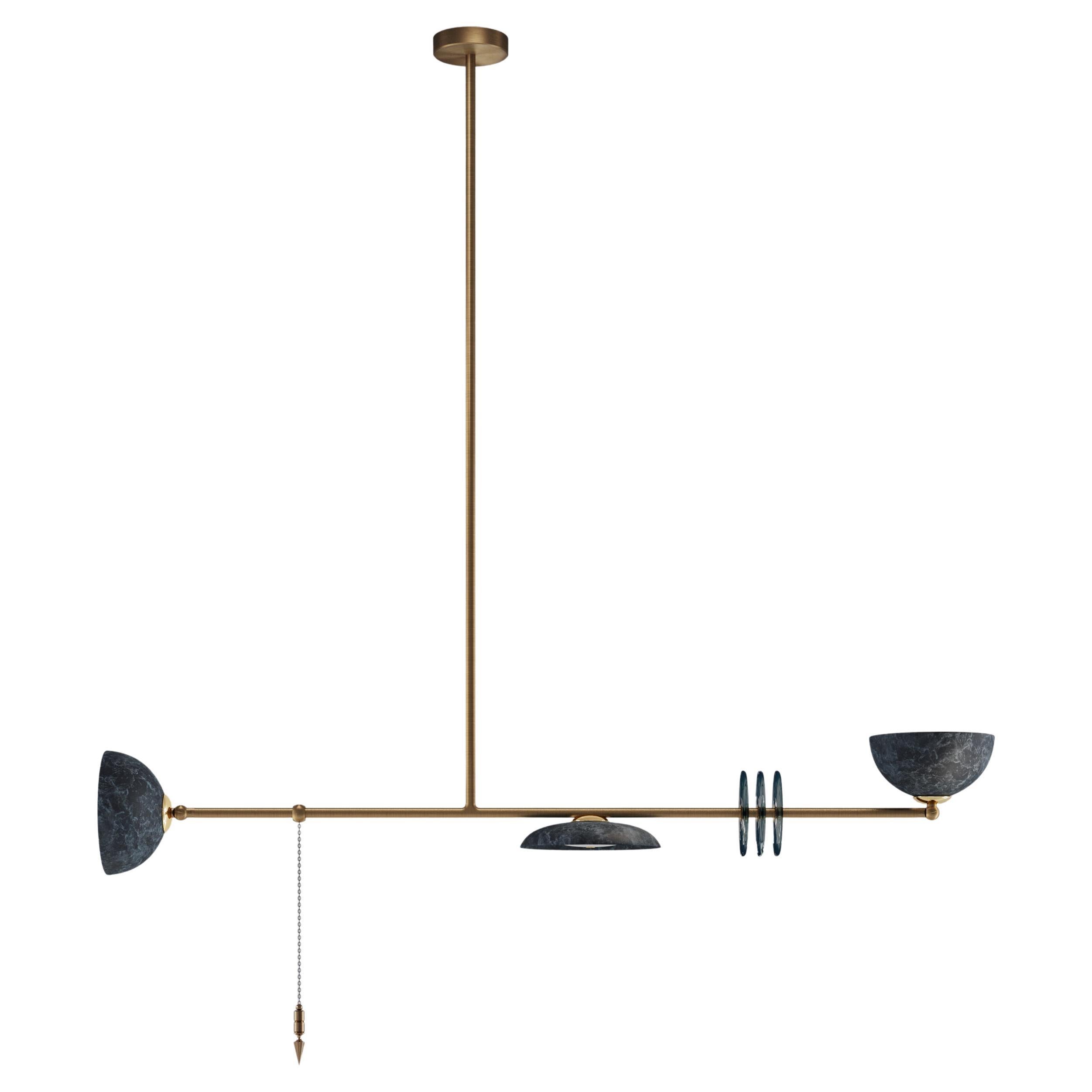 'Carnivale Acrobat' Handmade Callisto Patinated Brass Linear Chandelier