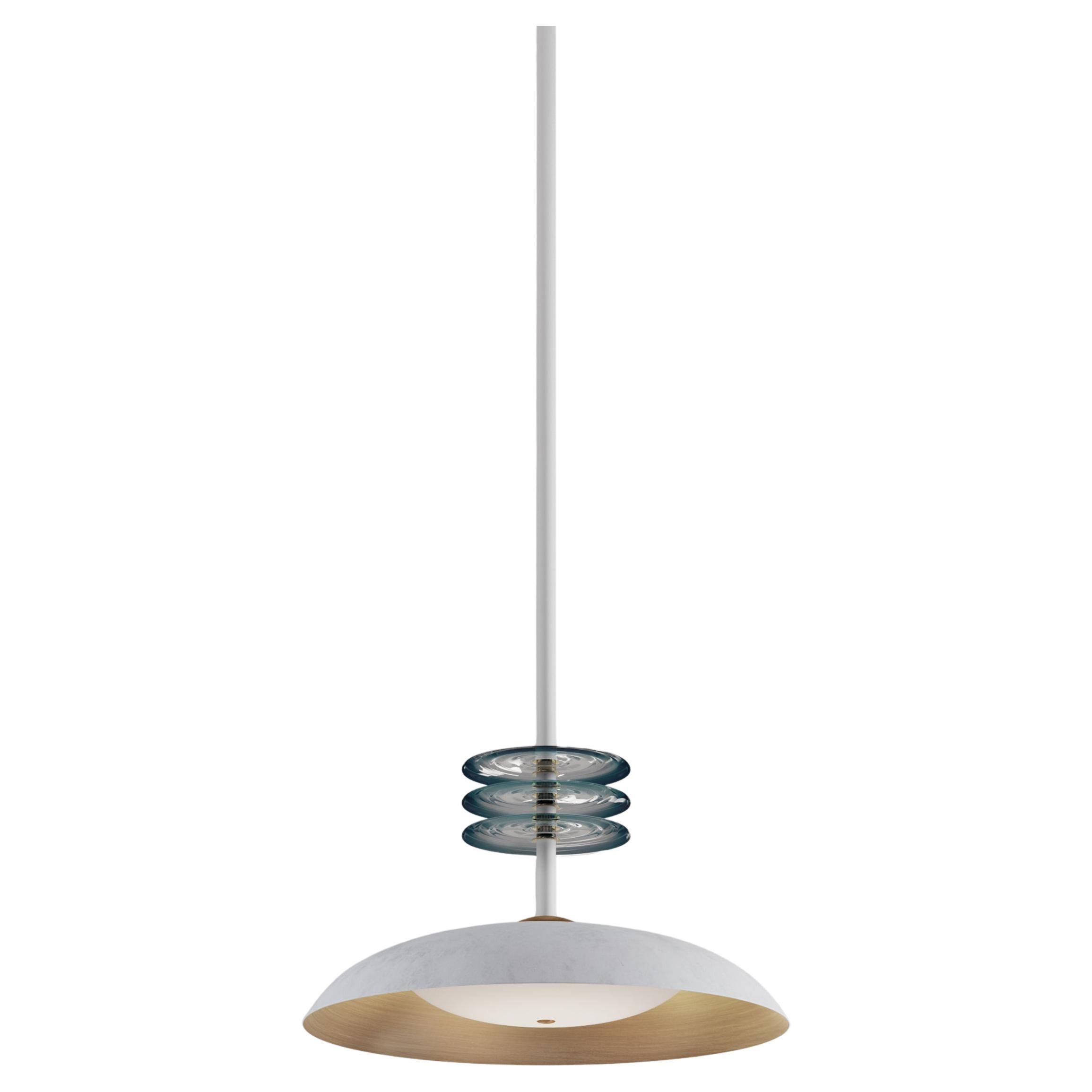 'Carnivale Jacque Blanc' Handmade Blanc Patinated Brass Pendant
