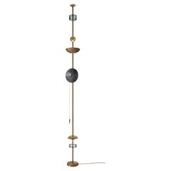 'Carnivale Roncalli' Handmade Callisto Patinated Brass Floor to Ceiling Light