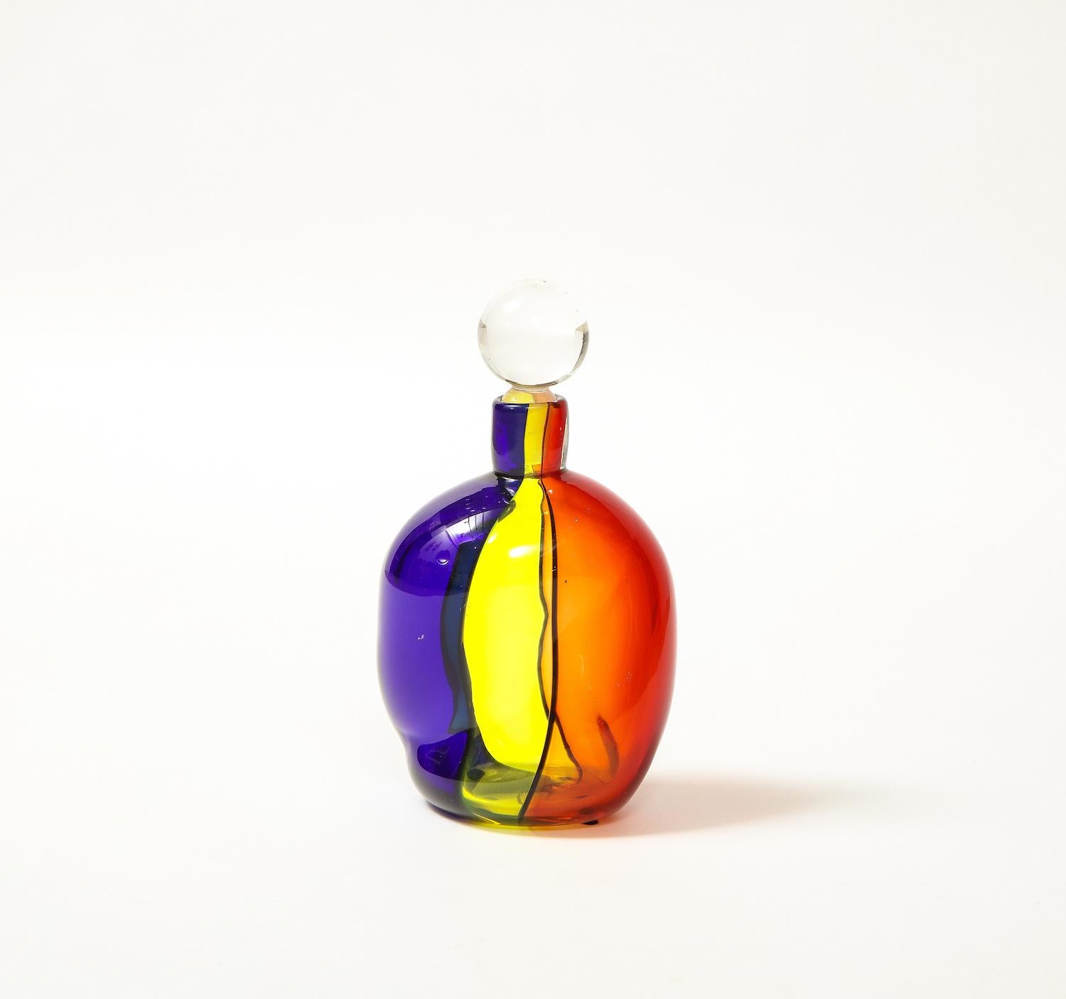Hand-Crafted Carnivale Stopper Bottle by Archimede Suguso For Sale