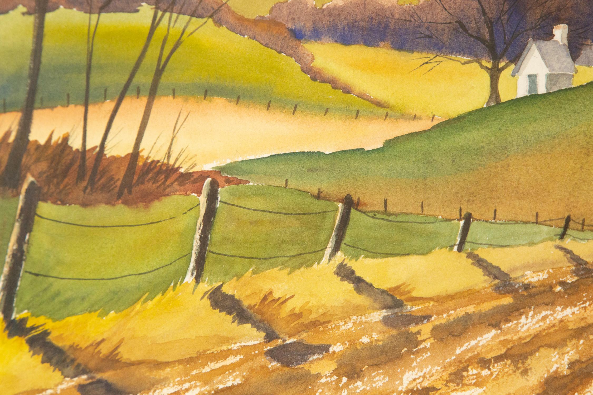 Carol Barany (1935- ) Paisaje Acuarela en venta 9