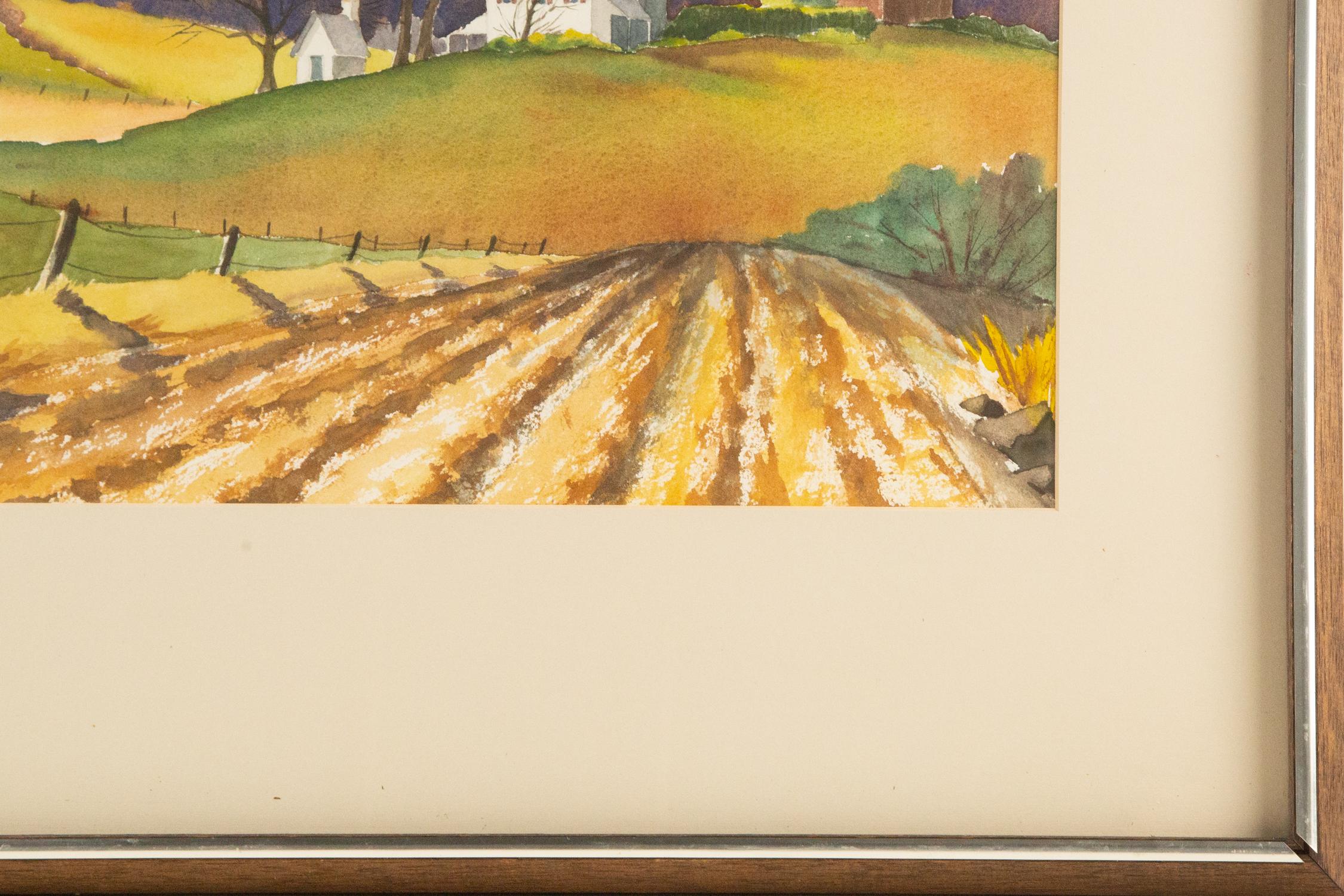 Carol Barany (1935- ) Paisaje Acuarela en venta 3
