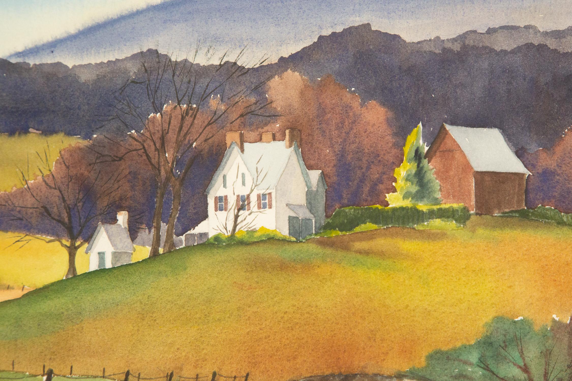 Carol Barany (1935- ) Paisaje Acuarela en venta 5