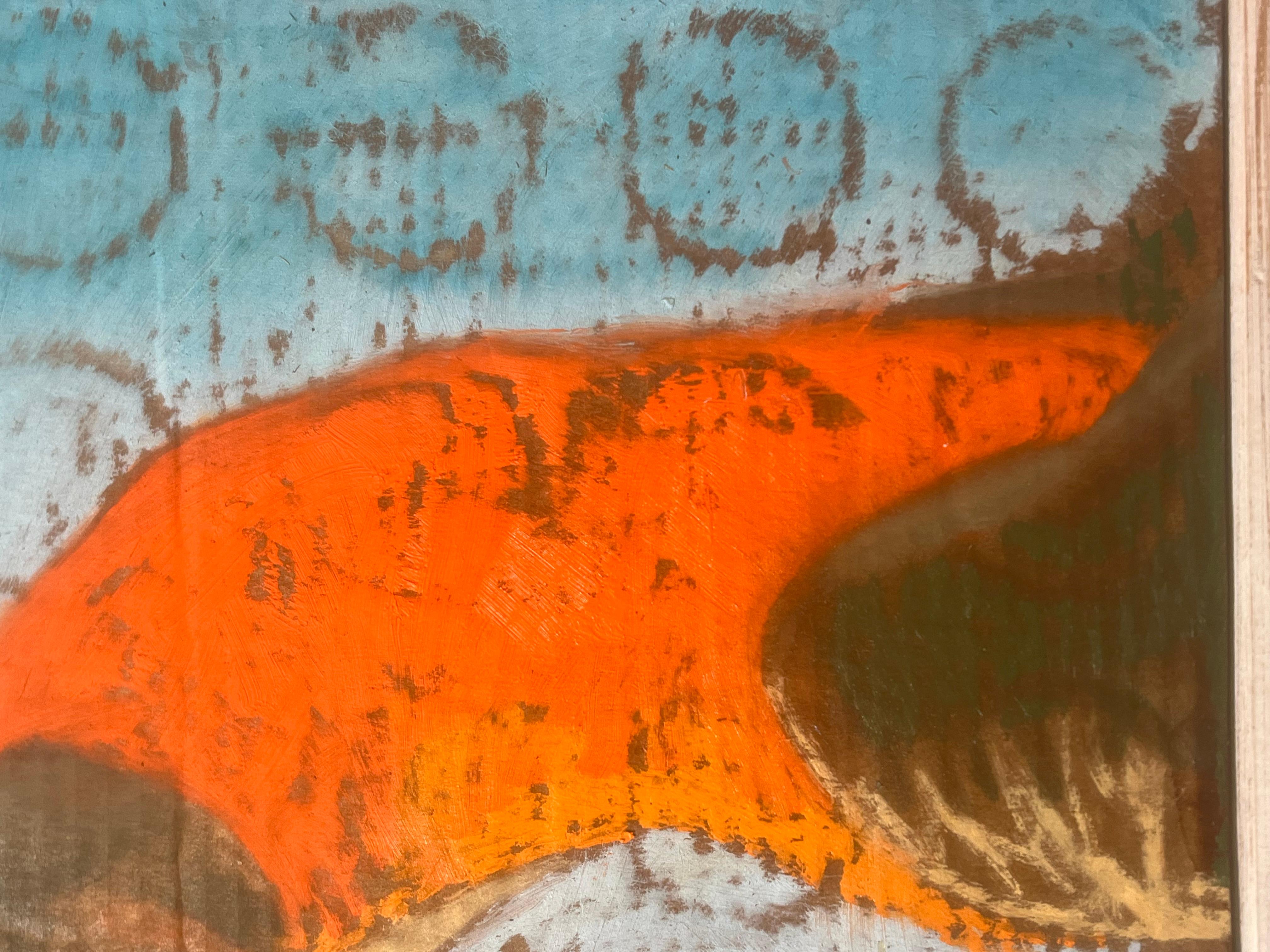 « See Water (Bottles) - Peinture à l'huile d'une femme nageant sous l'eau avec un costume rouge en vente 1