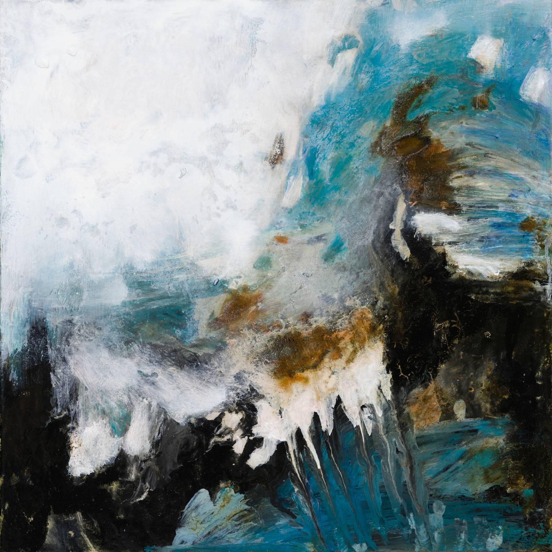 Carol Bernier Landscape Painting - La Chute de Jeanne,  abstract oil painting on canvas