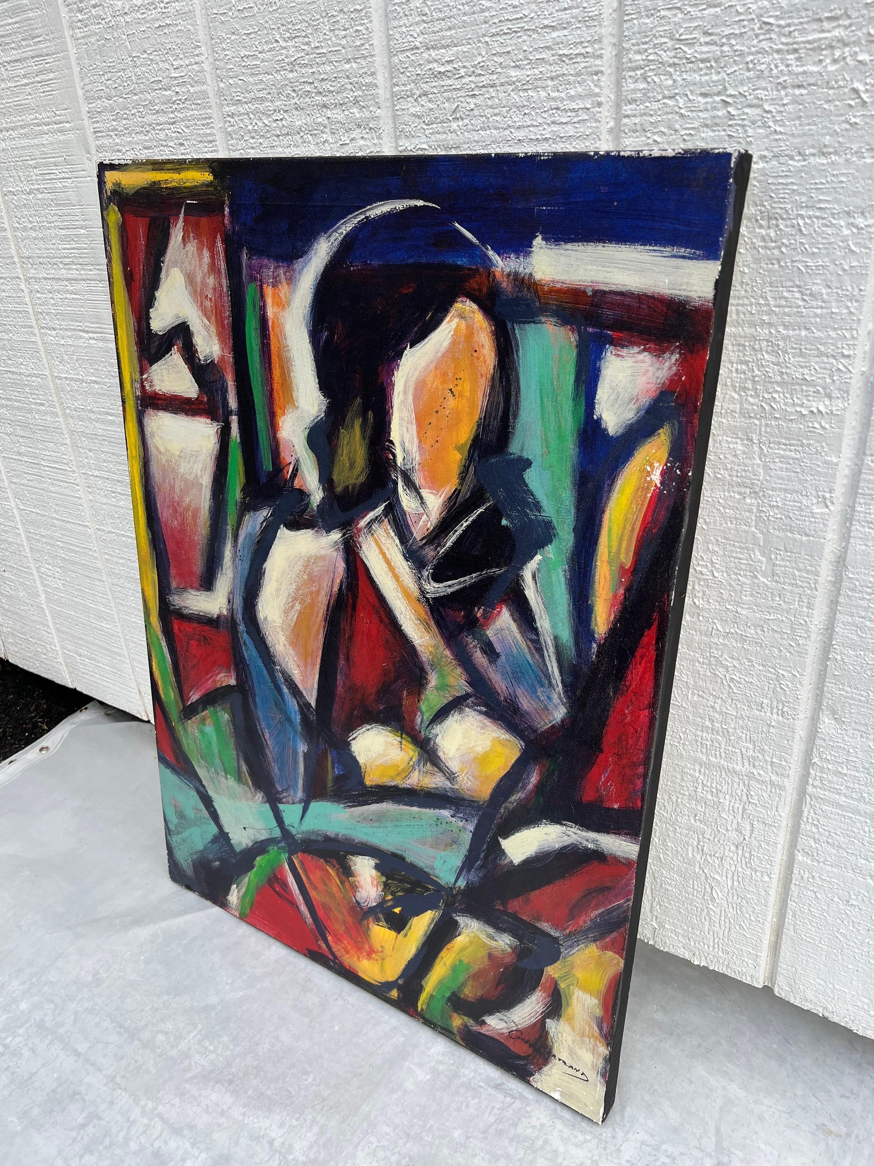 Carol Bertrand Mid-Century Modern Abstract of a Woman In Good Condition For Sale In Redding, CT
