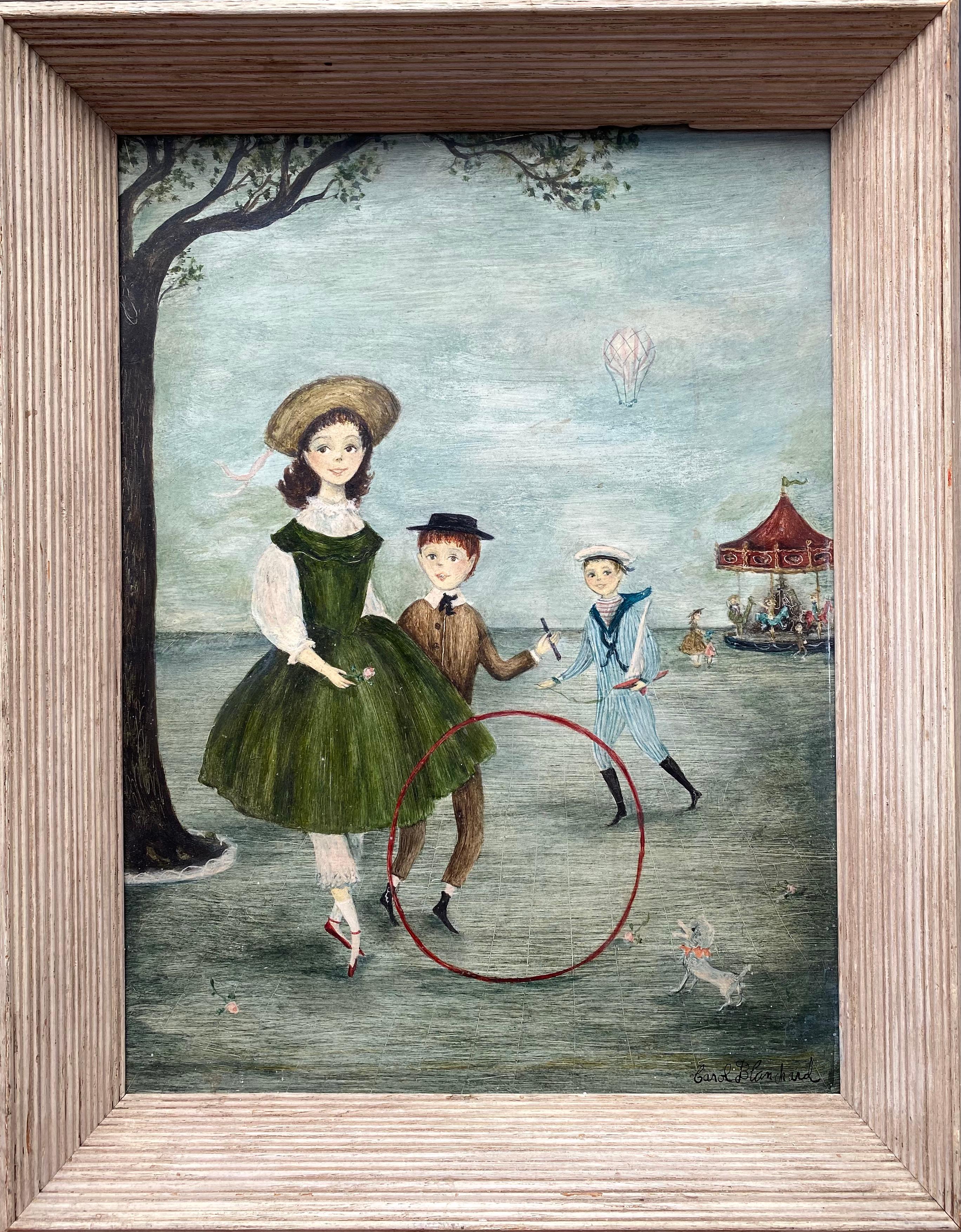 “Girl with Hula Hoop” - Painting by Carol Blanchard