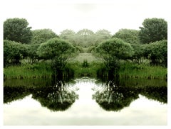 Fotomontaje colorido y a gran escala de un paisaje y un lago, Impresión "Reflejos II