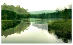 Photomontage de paysage coloré, impression d'archives « La rivière »
