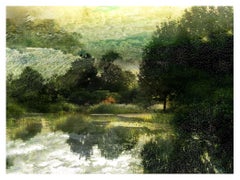 Used Colorful, Landscape Photomontage, Archival Print 'A Meeting Place'