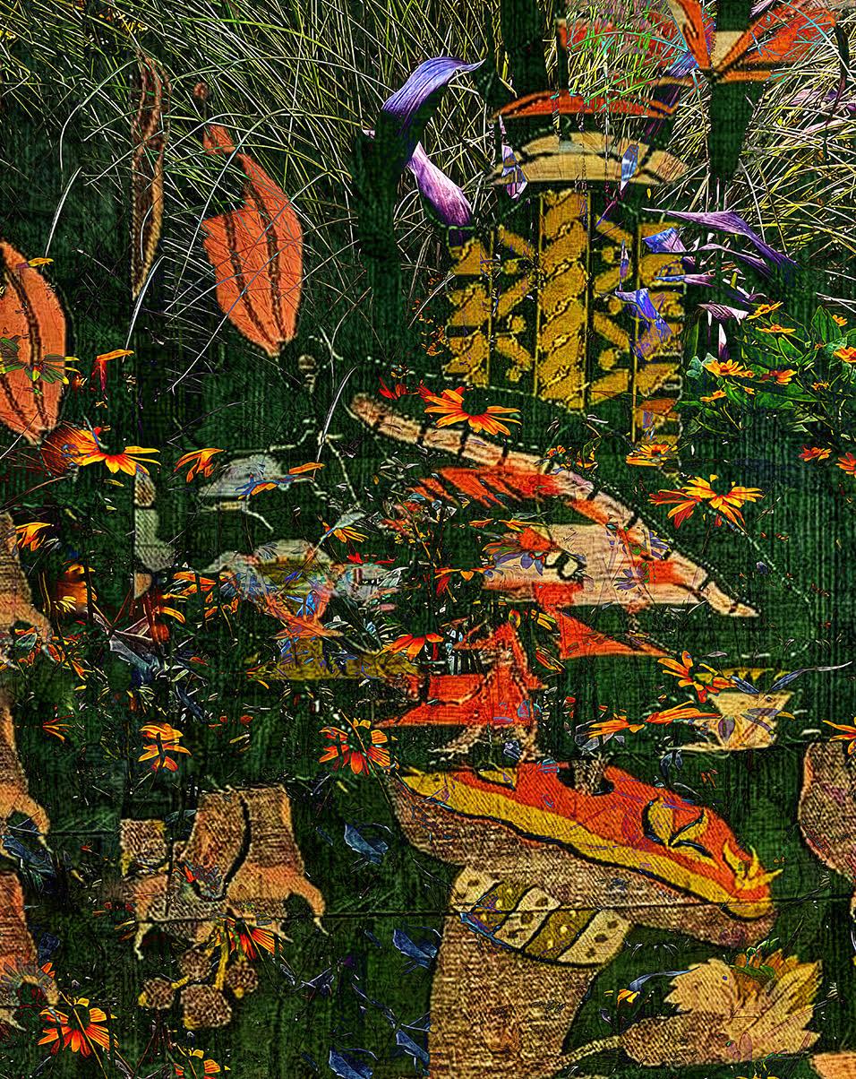Colored Landscape Photomontage, Impression d'archives 'Eden' en vente 1