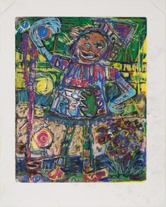 "You Go Girl" - Figural Original Oil Pastel and Acrylic On Paper