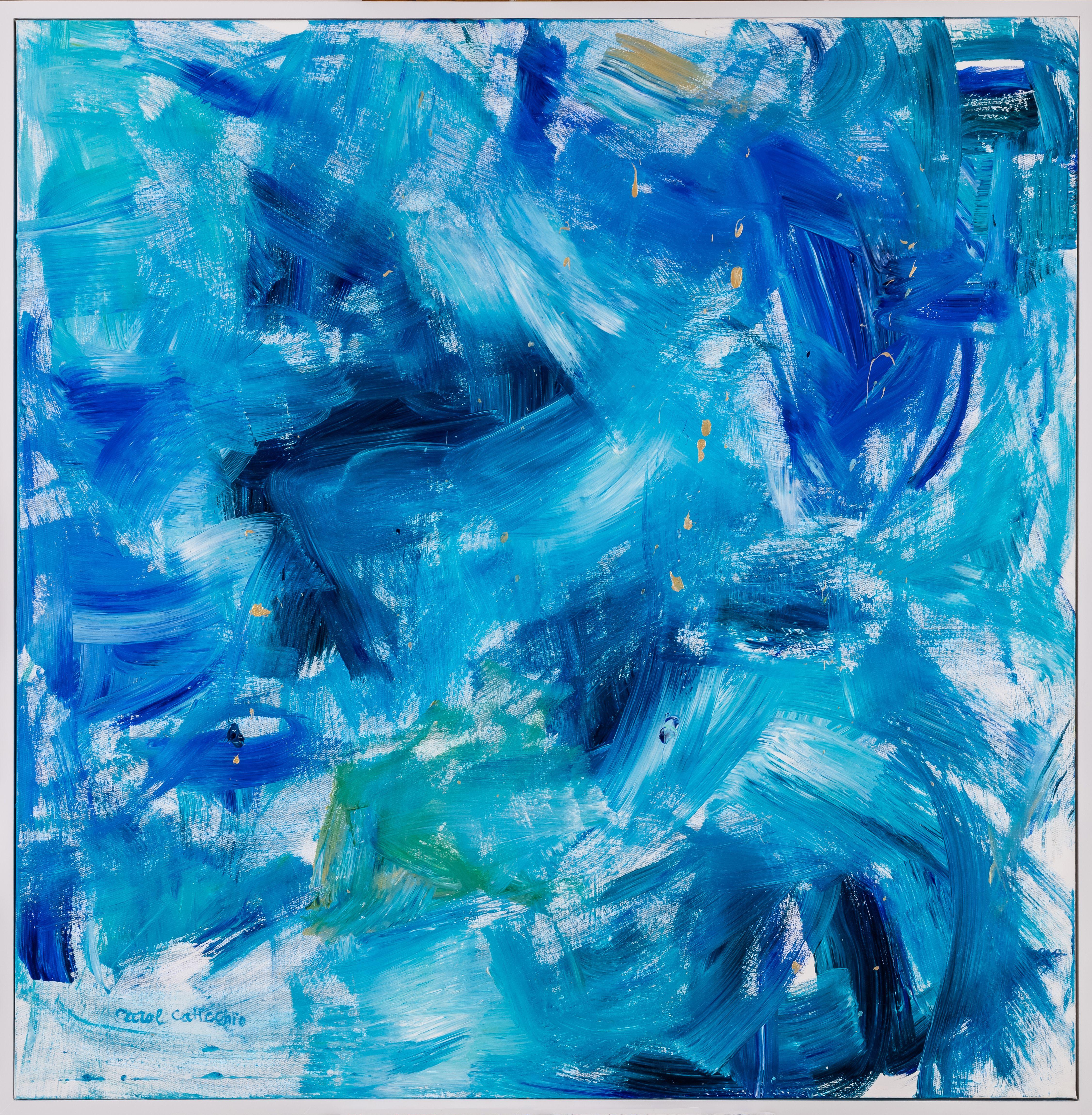 Carol Calicchio Abstract Painting - Cerulean Turquoise