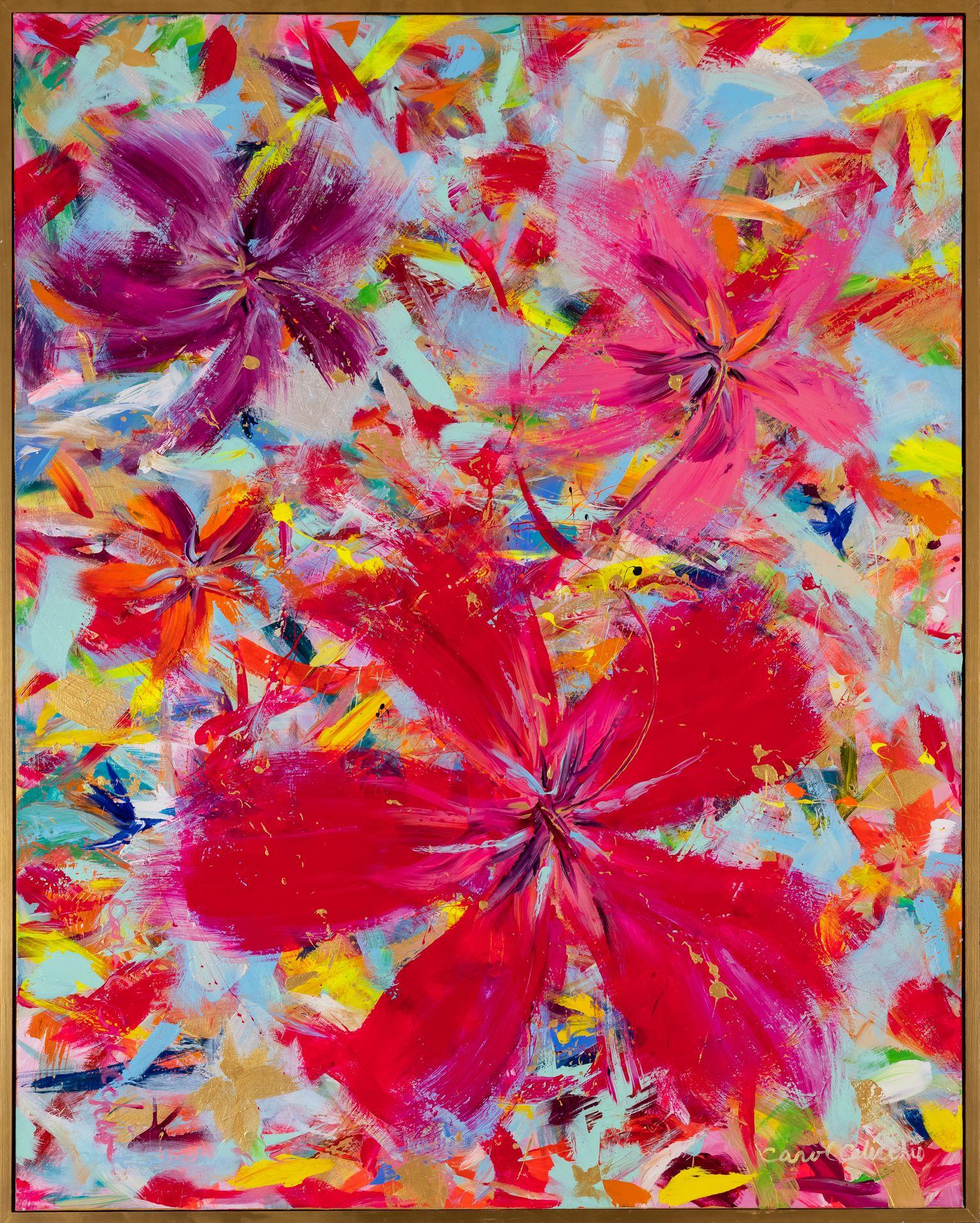 Carol Calicchio Abstract Painting - Palm Beach Blooms 