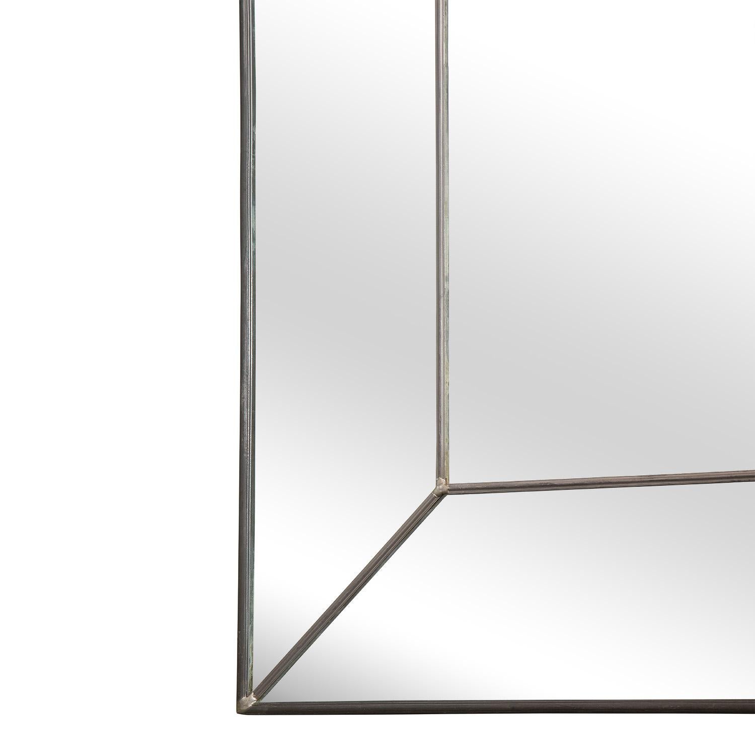 Hand-Crafted Carol Canner Mirror with Hand-Set Lead 1970s 'Signed'