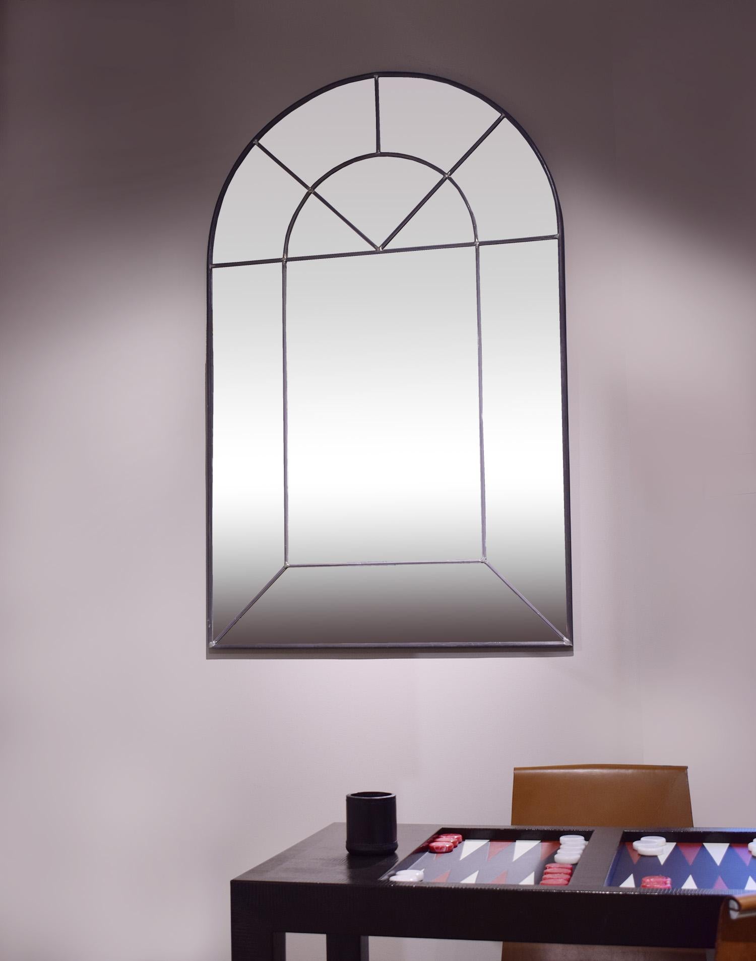 Carol Canner Mirror with Hand-Set Lead 1970s 'Signed' In Excellent Condition In New York, NY