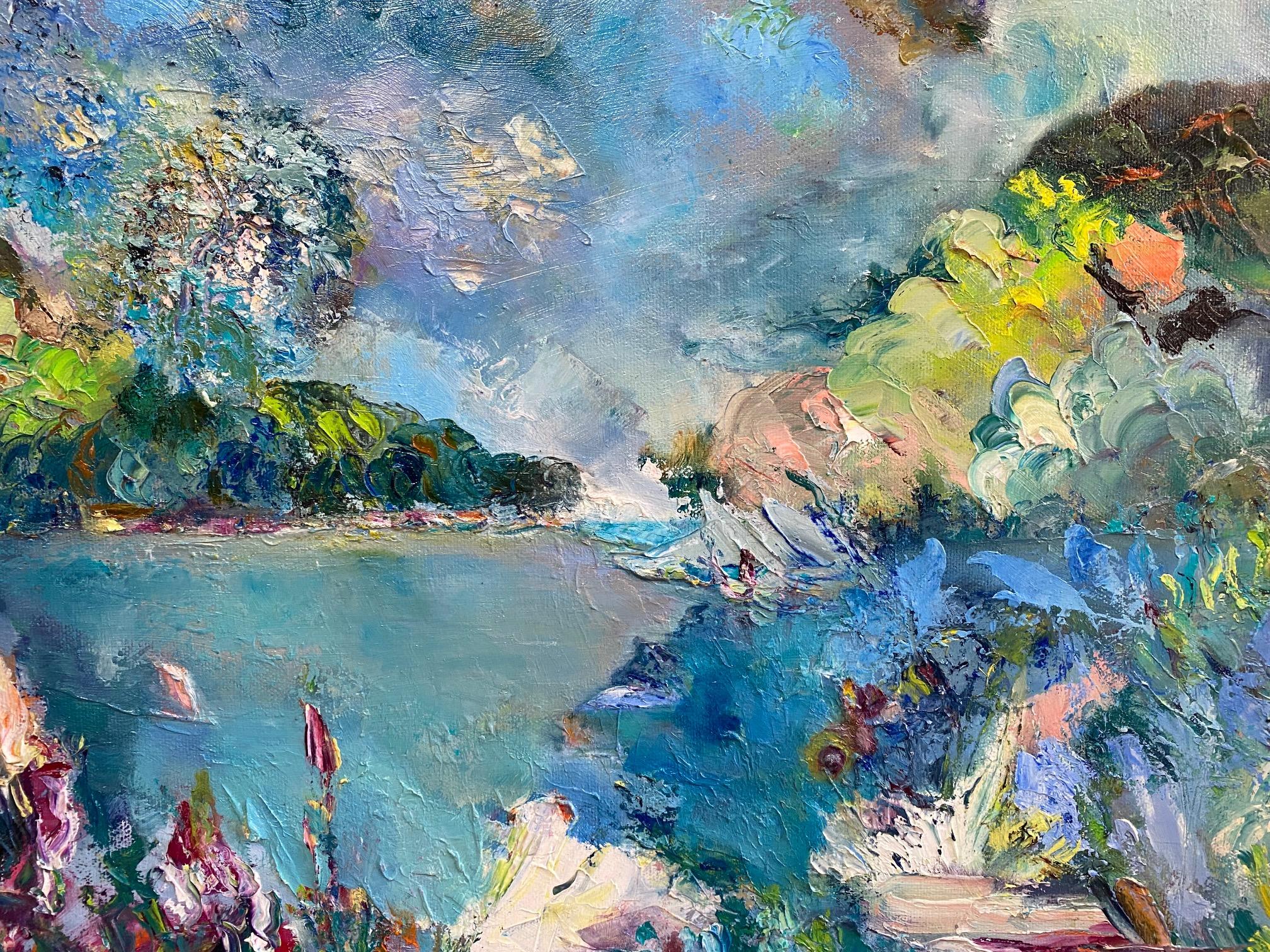 Bermuda, originelle abstrakte expressionistische Meereslandschaft – Painting von Carol Carpenter