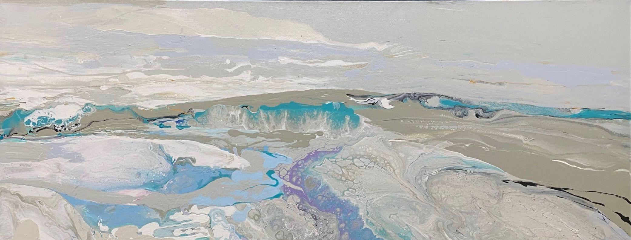 Coastal II, 36 x 48 original abstract expressionist acrylic marine landscape For Sale 6