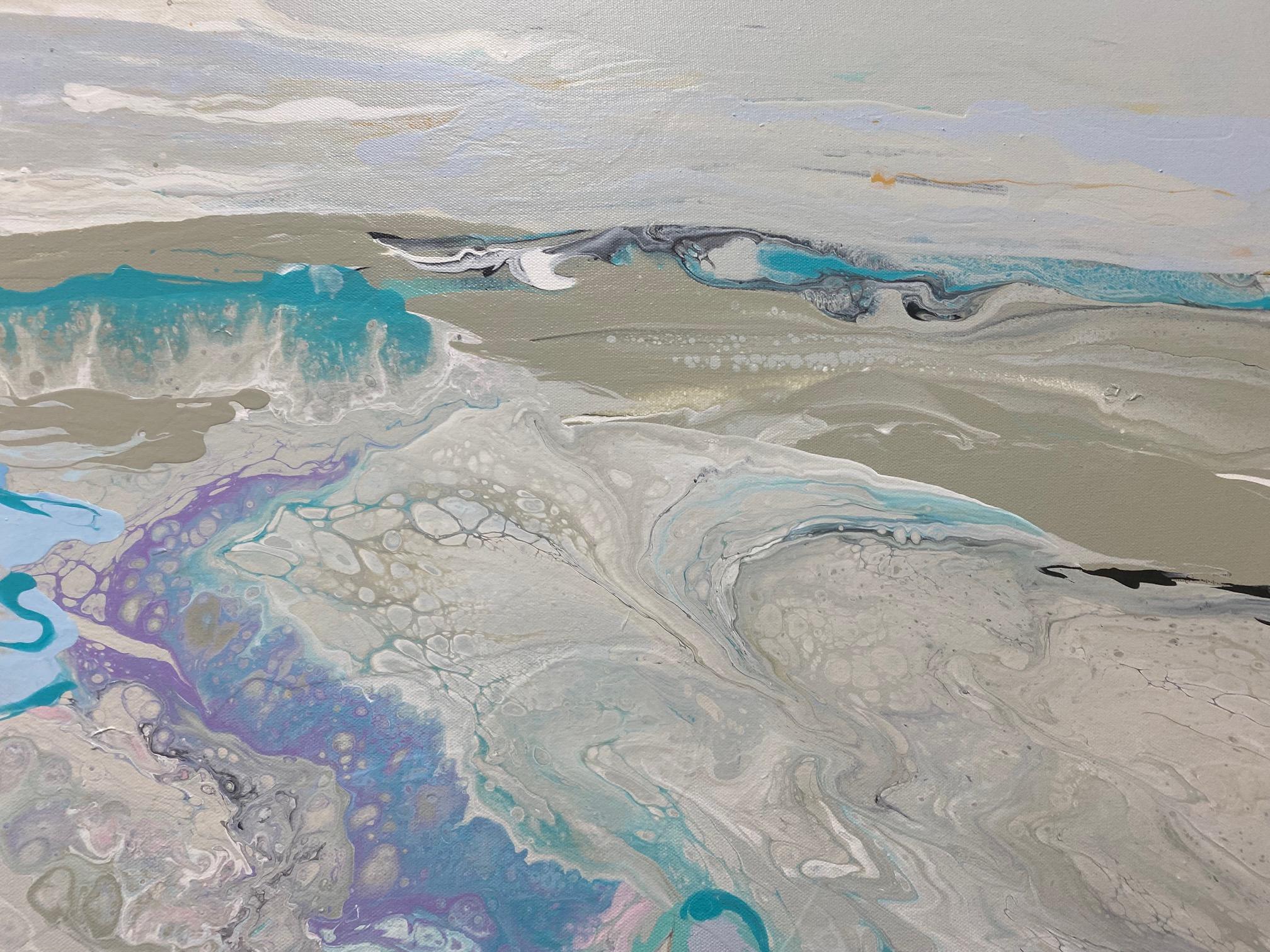 Coastal II, 36 x 48 original abstract expressionist acrylic marine landscape - Abstract Expressionist Painting by Carol Carpenter