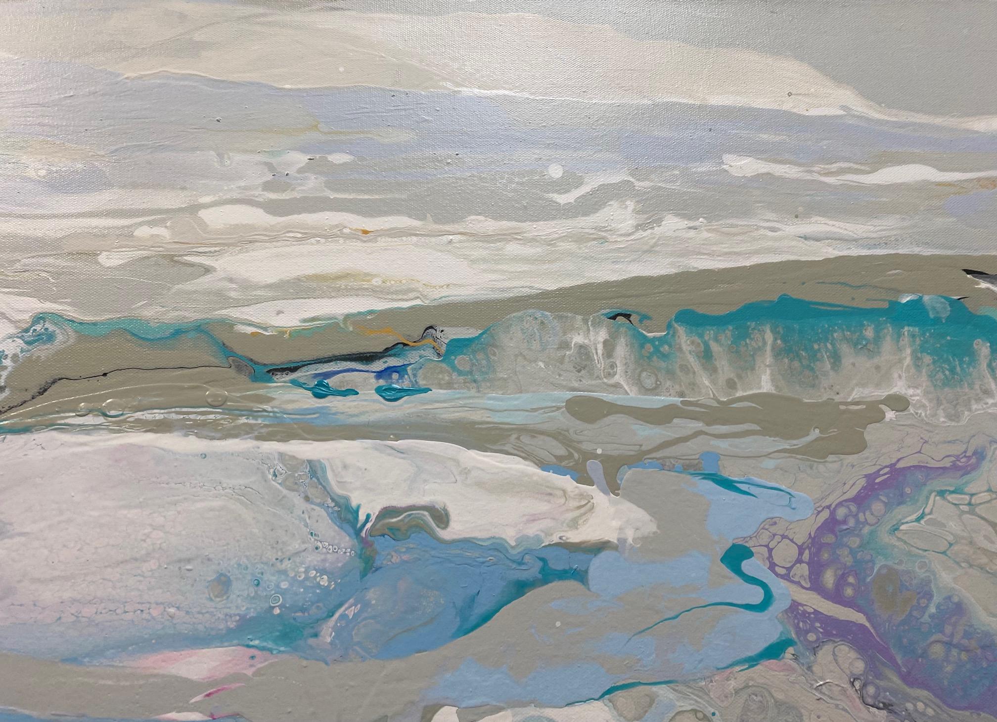 Coastal II, 36 x 48 original abstract expressionist acrylic marine landscape For Sale 2