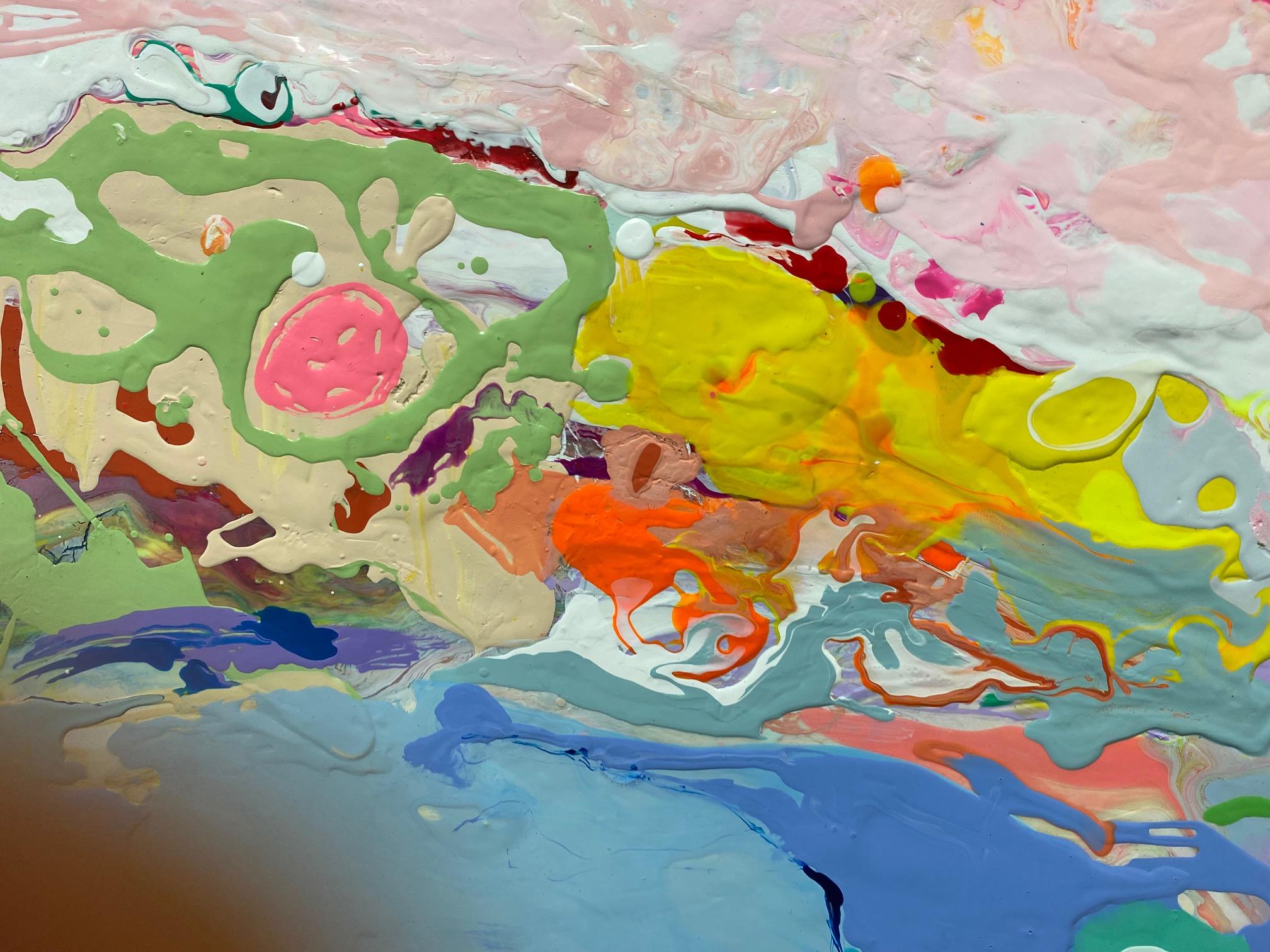 Day Break, original 60x48 abstract expressionist acrylic landscape - Abstract Expressionist Painting by Carol Carpenter