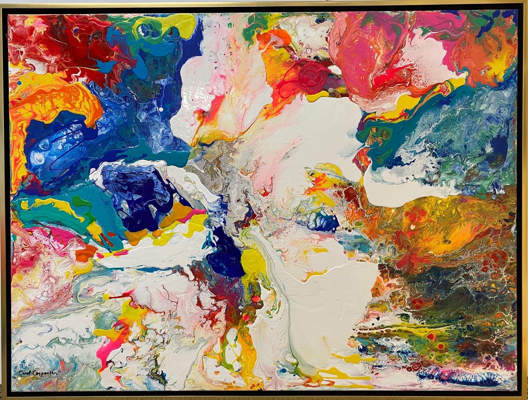 Carol Carpenter Abstract Painting - Tropical Depression, original 30x40 abstract expressionist acrylic painting