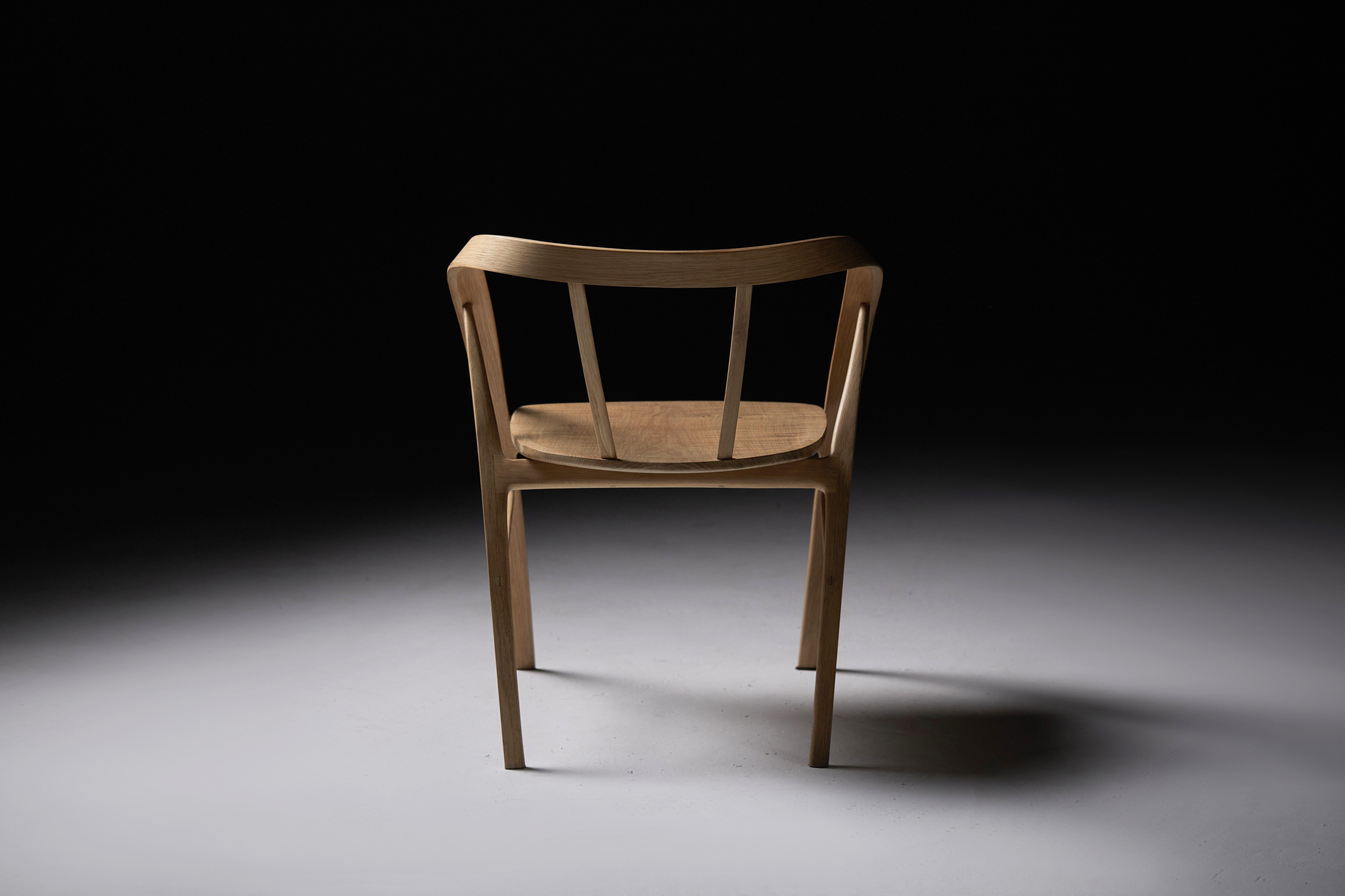 The Carol Dining Chair in Bent Wood with book-matched seat by Jonathan Field For Sale 7