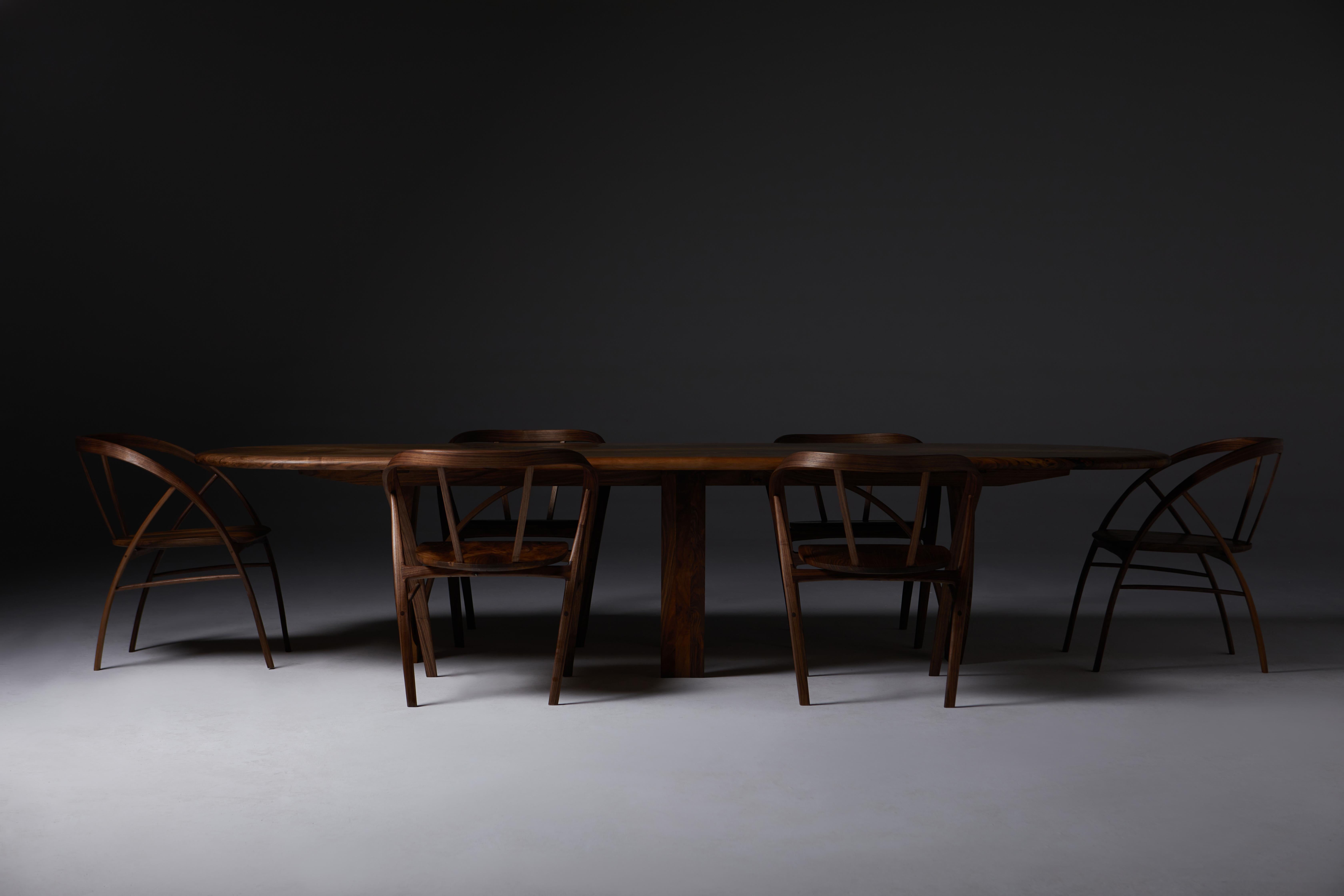 The Carol Dining Chair in Bent Wood with book-matched seat by Jonathan Field In New Condition For Sale In London, GB