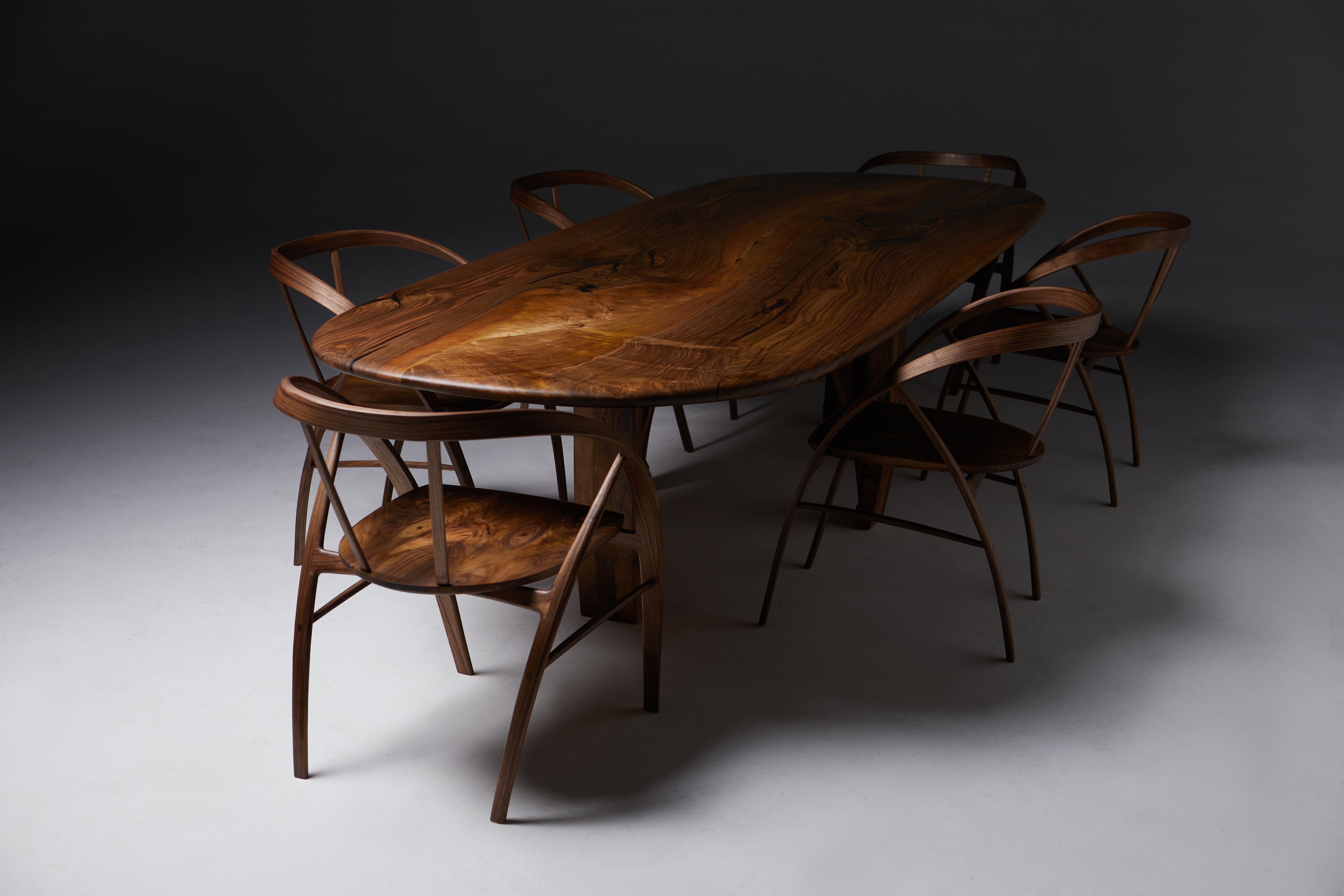 Contemporary The Carol Dining Chair in Bent Wood with book-matched seat by Jonathan Field For Sale