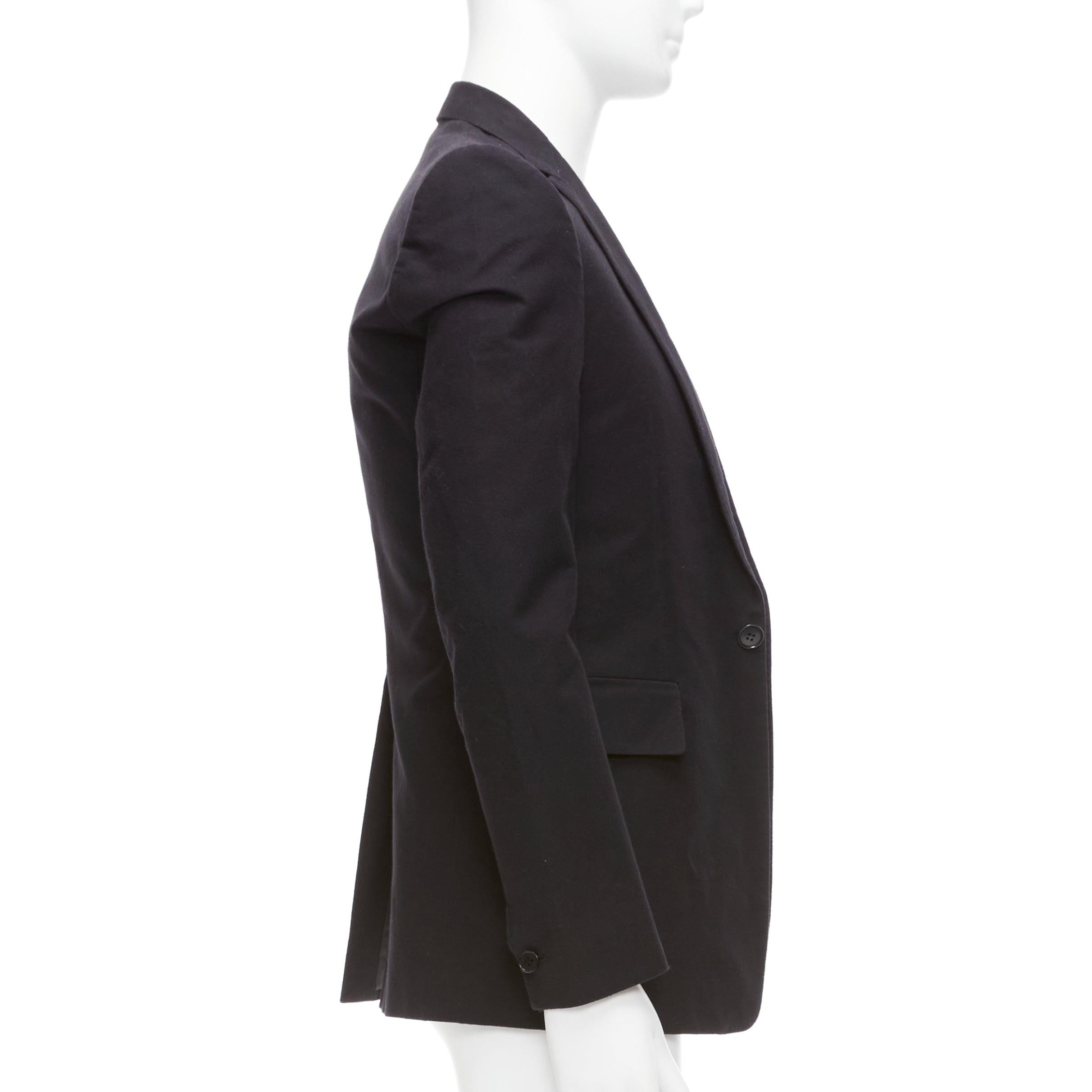 Men's CAROL CHRISTIAN POELL black cotton virgin wool blend coated fabric blazer IT48 M For Sale