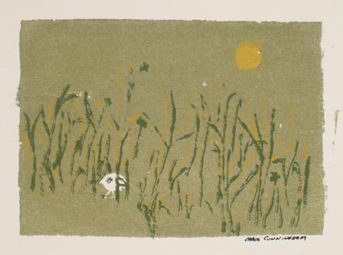 Carol Cunningham Animal Print - Hidden Bird In A Field 1960-70s Serigraph