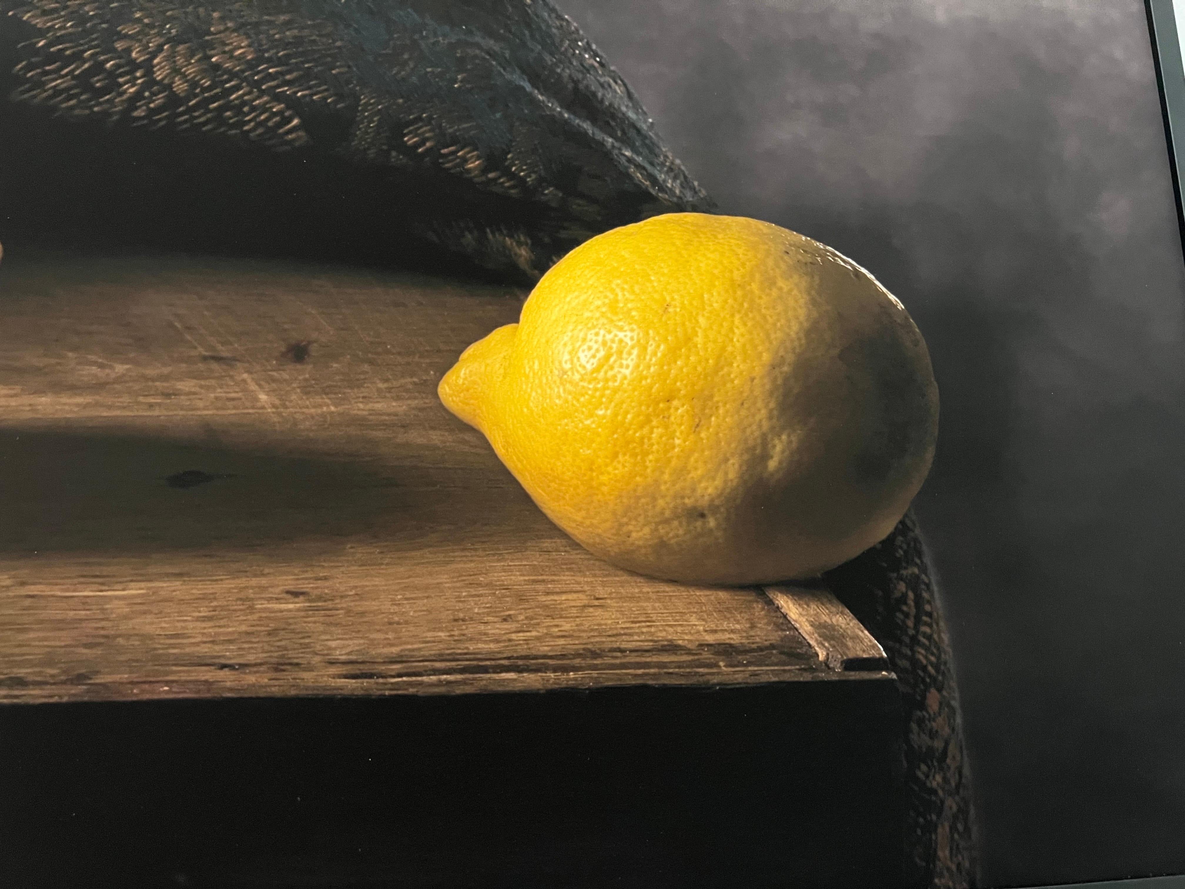Les Citrons 2 by Carol Descordes, Framed Lemon Food Still Life Photograph For Sale 2