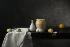 Les Oeufs d'Araucana von Carol Descordes, Gerahmte Eier, Food Stillleben Fotografie
