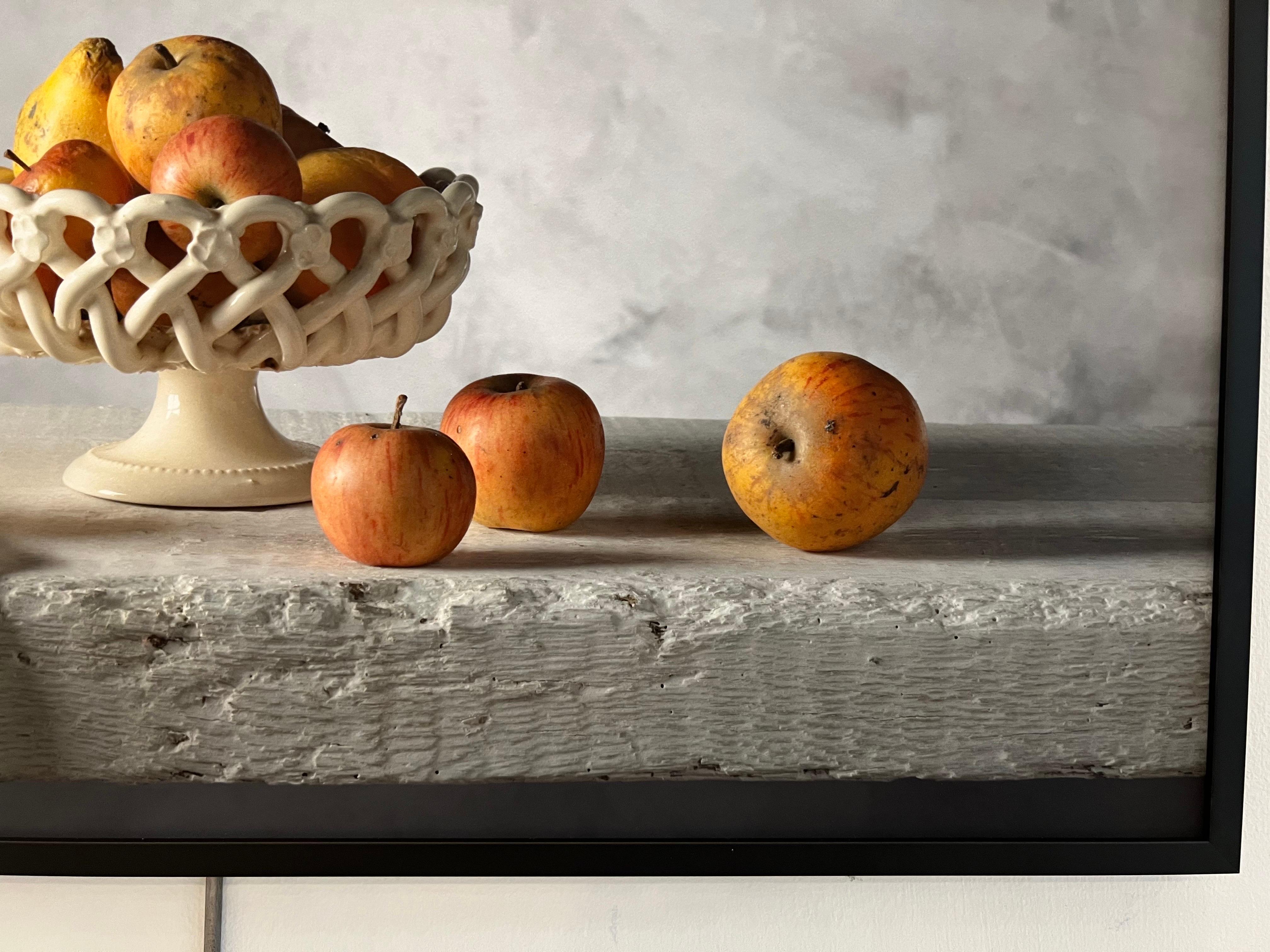 Quatre Pommes by Carol Descordes, Framed Food Still Life Photograph 1