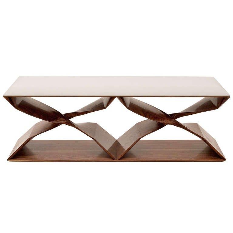 American Carol Egan, Hand-Carved Walnut Bench, USA, 2013 For Sale