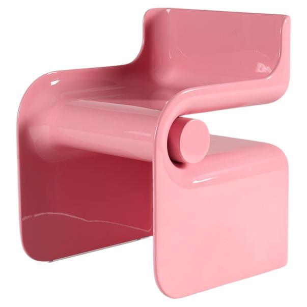 Carol Egan, Robusto, fauteuil sculptural rose sculpté à la main, États-Unis, 2023